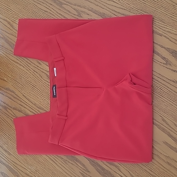 Express Red Skinny High Rise 14L Trouser Pants Fall Winter Holiday - Picture 4 of 13